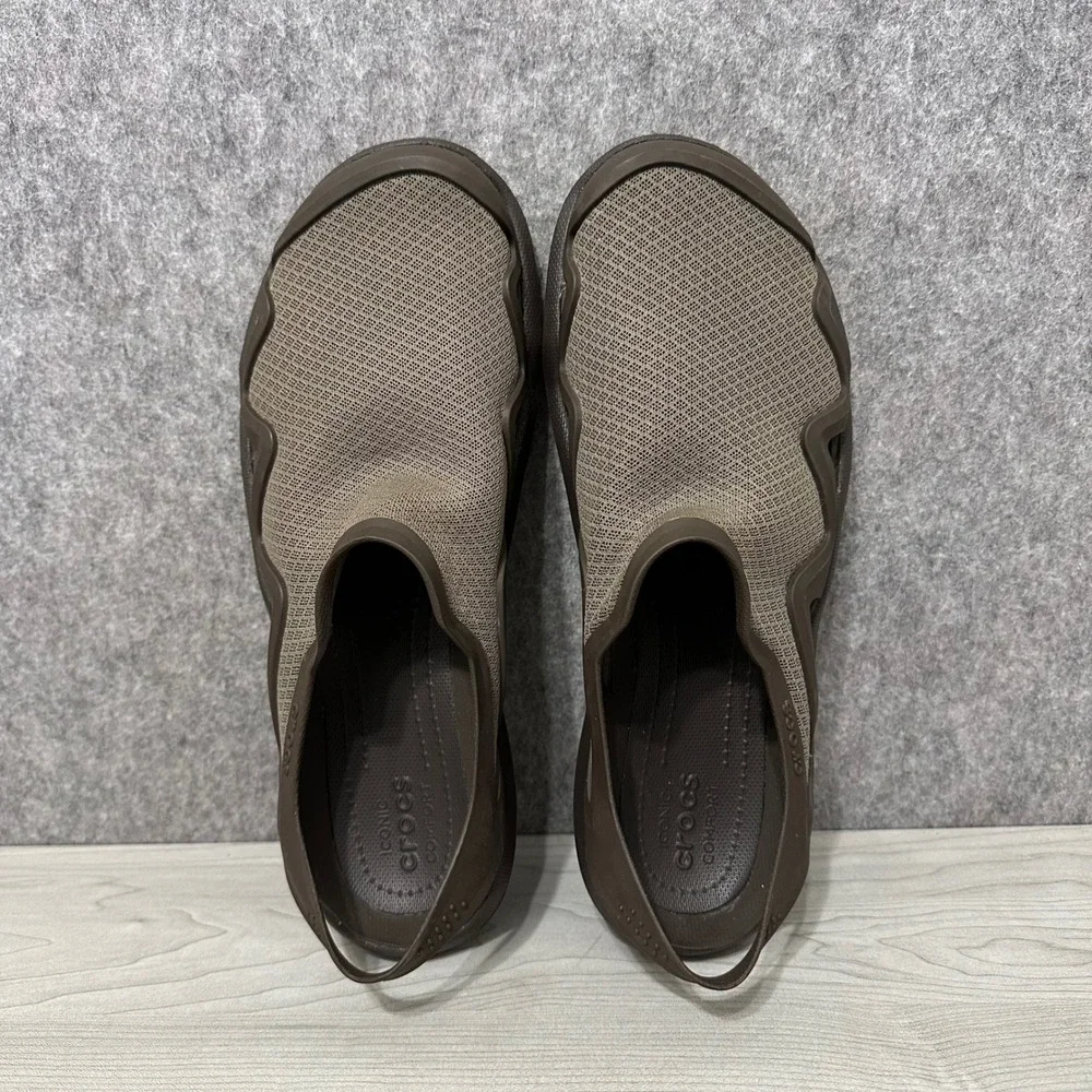 Crocs Swiftwater Mesh Wave Sandals Mens 11 Brown Water Shoes Slip On Comfort